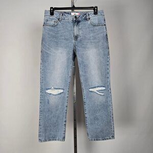 Cabi Jeans 100% bf Light Wash Distressed Denim Jeans Size 10